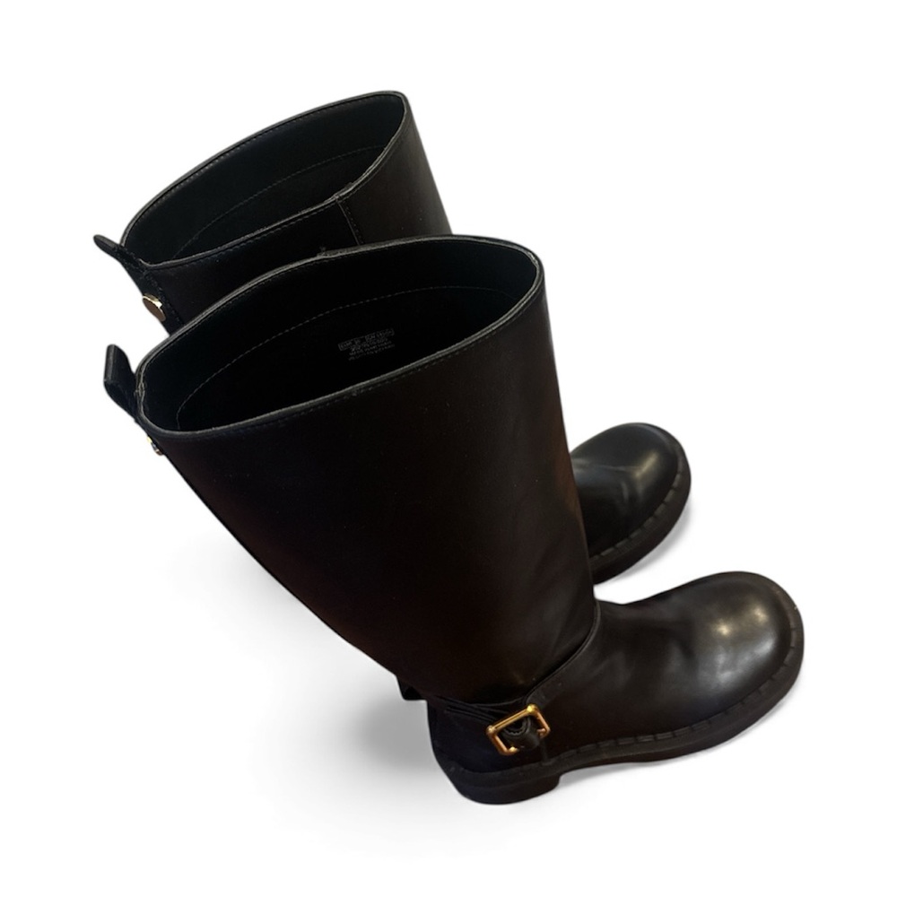 Zara Black Winter Boots with Gold Accent - Picture 3 of 4